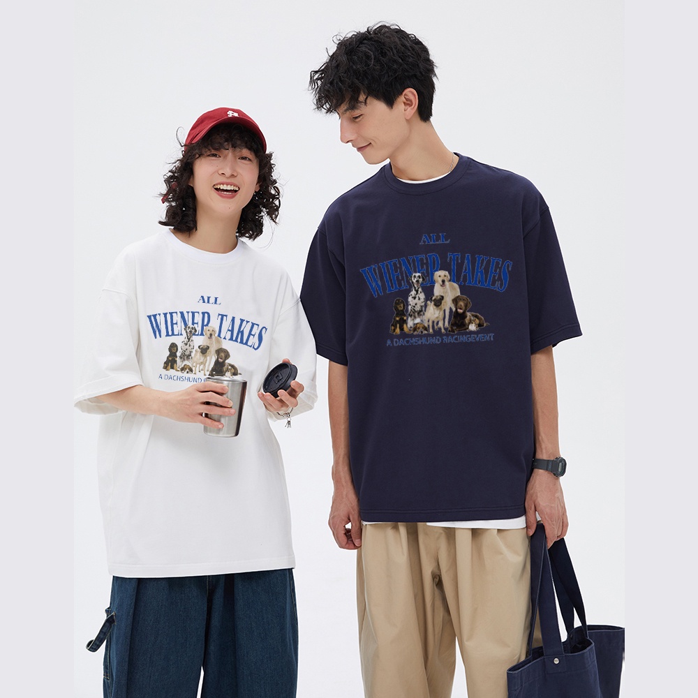 RDGF official shop Seri kaos couple terbaru 2023 atasan kaos Korean style/kaos couple/seri anak anjing/kaos oversize