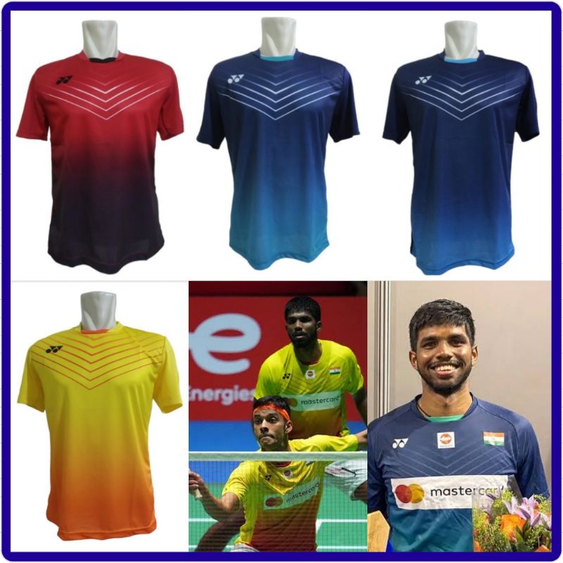 Kaos Badminton Baju Bulutangkis Ganda Putra India Y275 / Baju dan Celana Badminton / Pakaian Olahraga Dewasa / Atasan Celana Bulutangkis