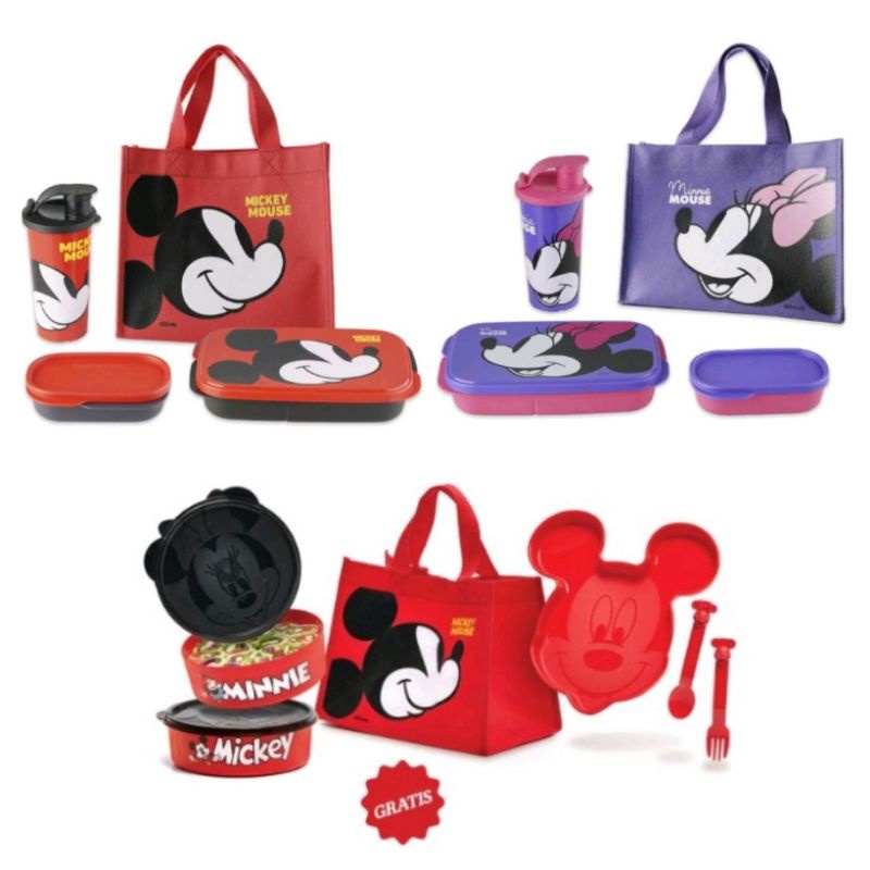

Tuperware Mickey dan Minnie Lunch Set Bekal Makan