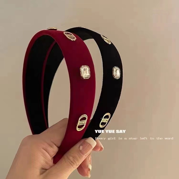 Caliloops Bando Polos Busa Korea Berlian / Bando Rambut Wanita Orelia