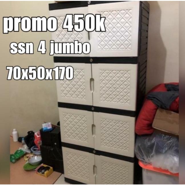 

LEMARI PLASTIK LACI SERBAGUNA SUSUN 4 SUPER JUMBO stock ready