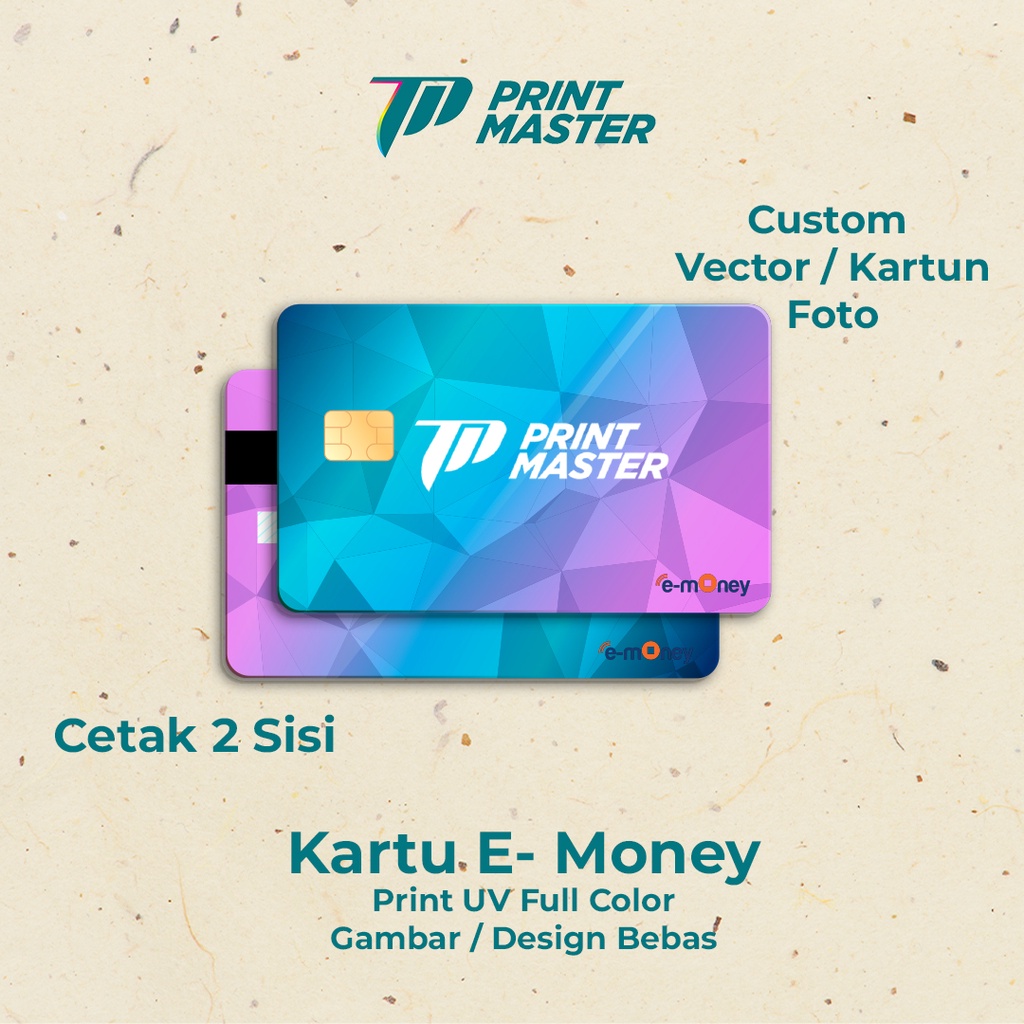 Custom Cetak UV Emoney EToll Mandiri / 2 Sisi