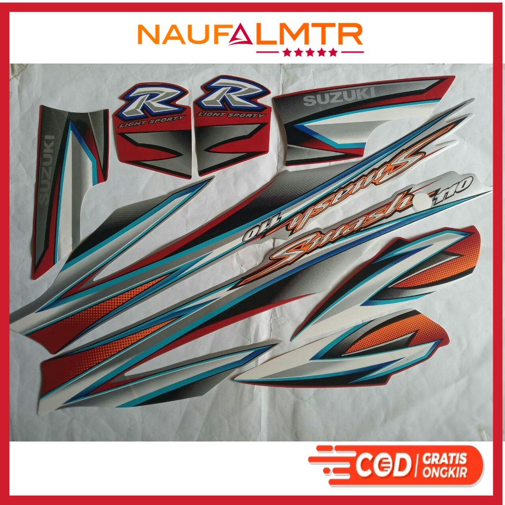 stiker striping suzuki smash 110 2006 merah
