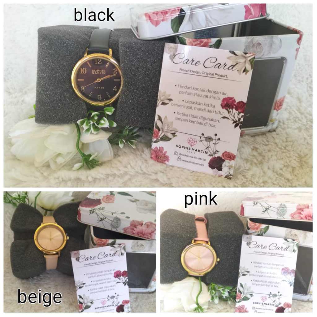 Jam Tangan Wanita Sophie Martin Paris FREE BOX Eksclusive Premium Terbaru Promo Kekinian Deandra Bla