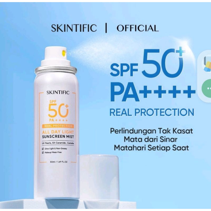 SKINTIFIC All Day Light Sunscreen Mist SPF PA++++ Sunscreen Skintific sunscreen spray