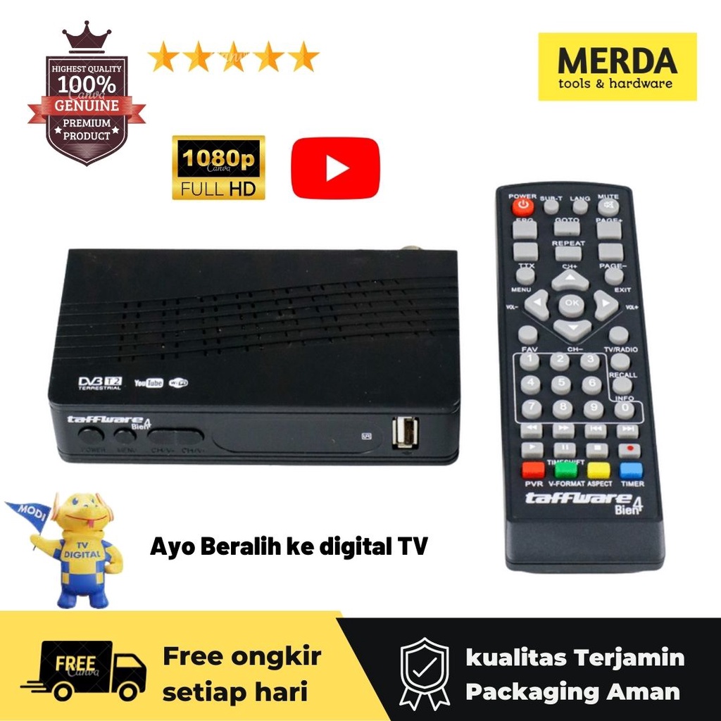 Stb TV Digital - Setop Box TV Digital DVB T2 - Box TV Tuner Receiver Digital HD 1080P DVB T2 Bien 4