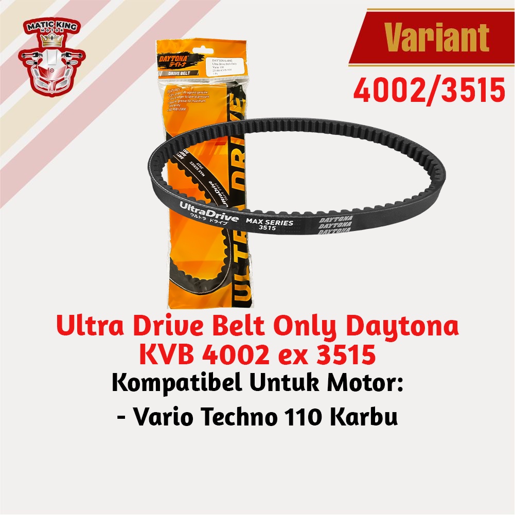 Vanbelt Fanbelt Vario Techno 125 CBS FI ESP Daytona Ultra Drive Belt 4003  3516