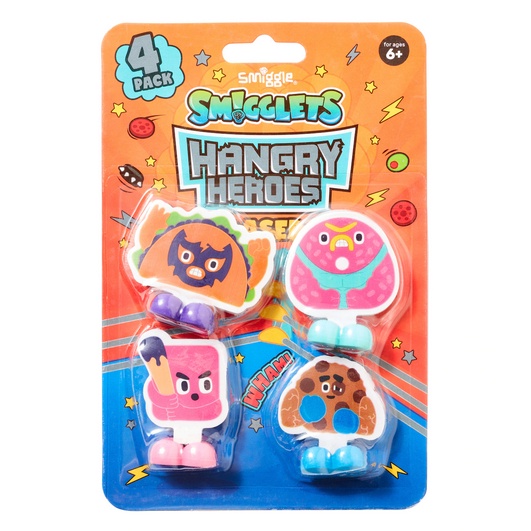 

Smigglets Hangry Heroes Eraser Pack X4