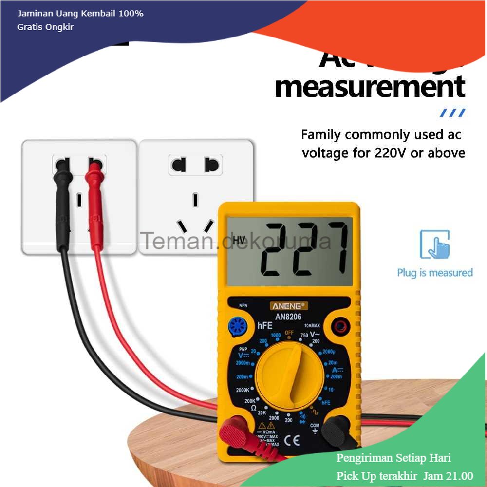 TD- PR2 ANENG Digital Multimeter Voltage Tester Large Screen Display - AN8206