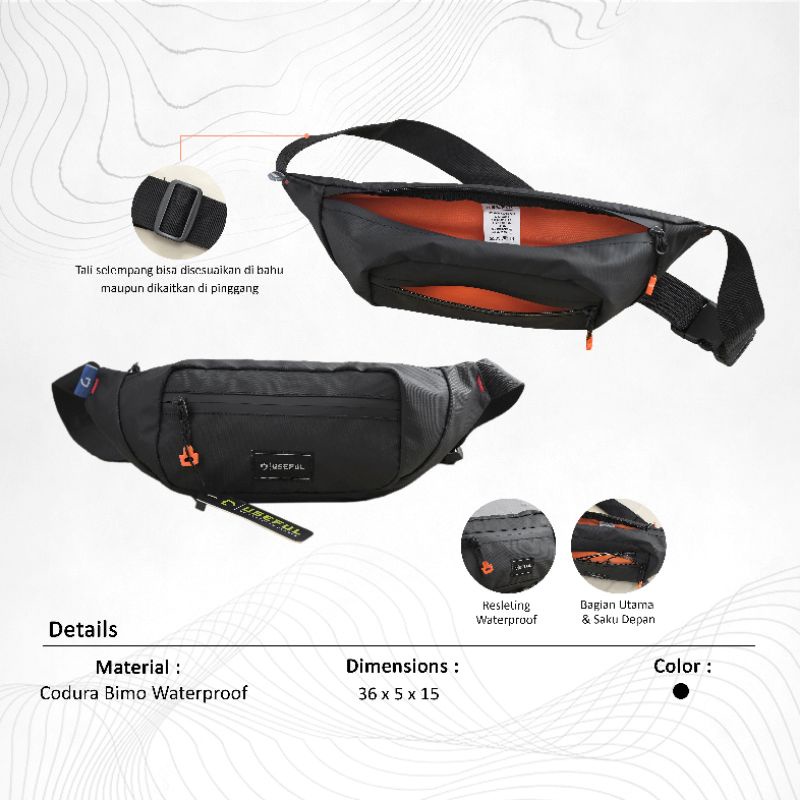 Waistbag Useful   Tas Pinggang Pria Premium Anti Air  Waistbag Waterproof  Tas Pria Keren