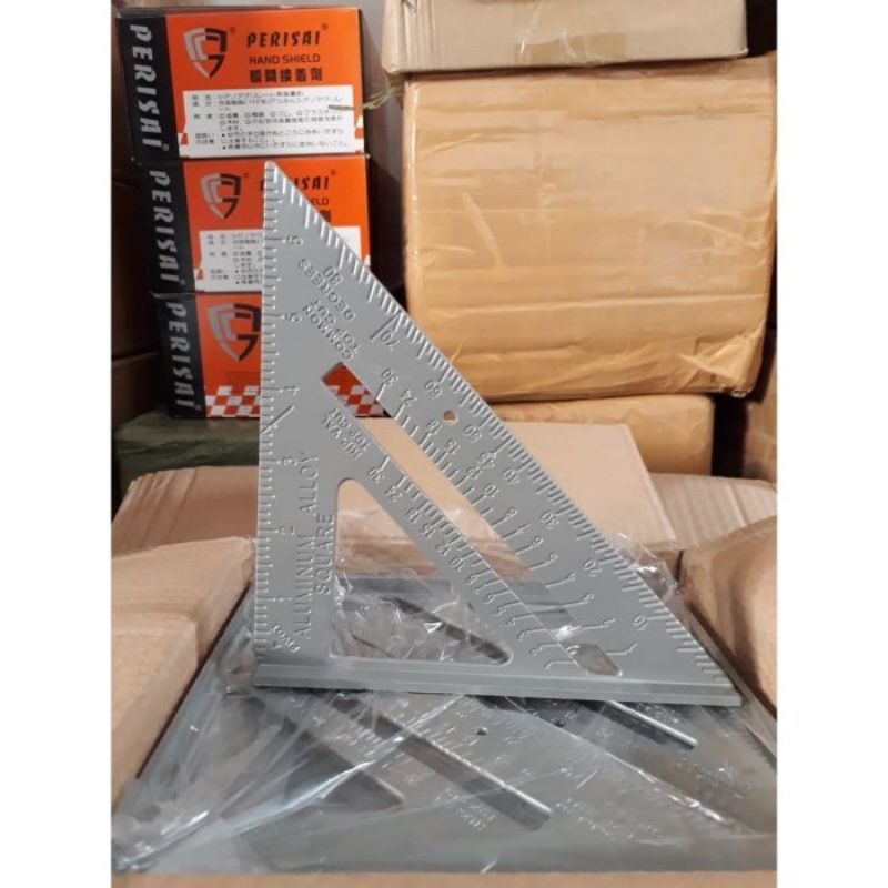 

Mistar Sudut Aluminium 7 Inch Penggaris Siku Segitiga 7" Premium Speed Square Silver