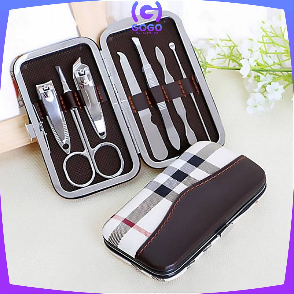 GOGO-K63 Manicure Pedicure Set 7 in 1 Mini Stainless Stell Gunting Kuku Portable Tools Set Perawatan Kuku Nail Art Menicure Pedicure Set Dengan Dompet