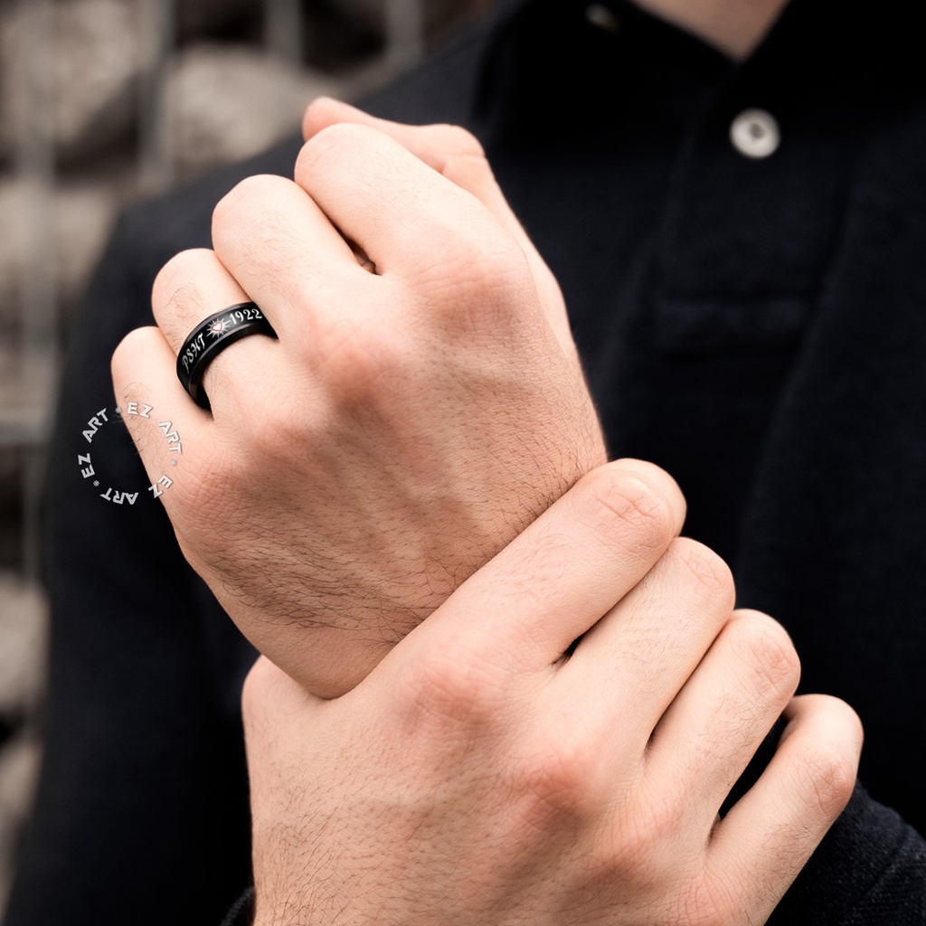 BLACK EDITION CINCIN PSHT HITAM PENDEKAR SILAT SH TERATE SIMPLE ELEGAN BAHAN TITANIUM STEEL PREMIUM ANTI KARAT