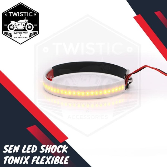 Lampu Sen Sein Shock Depan LED Fleksible Strip Tonix Motor