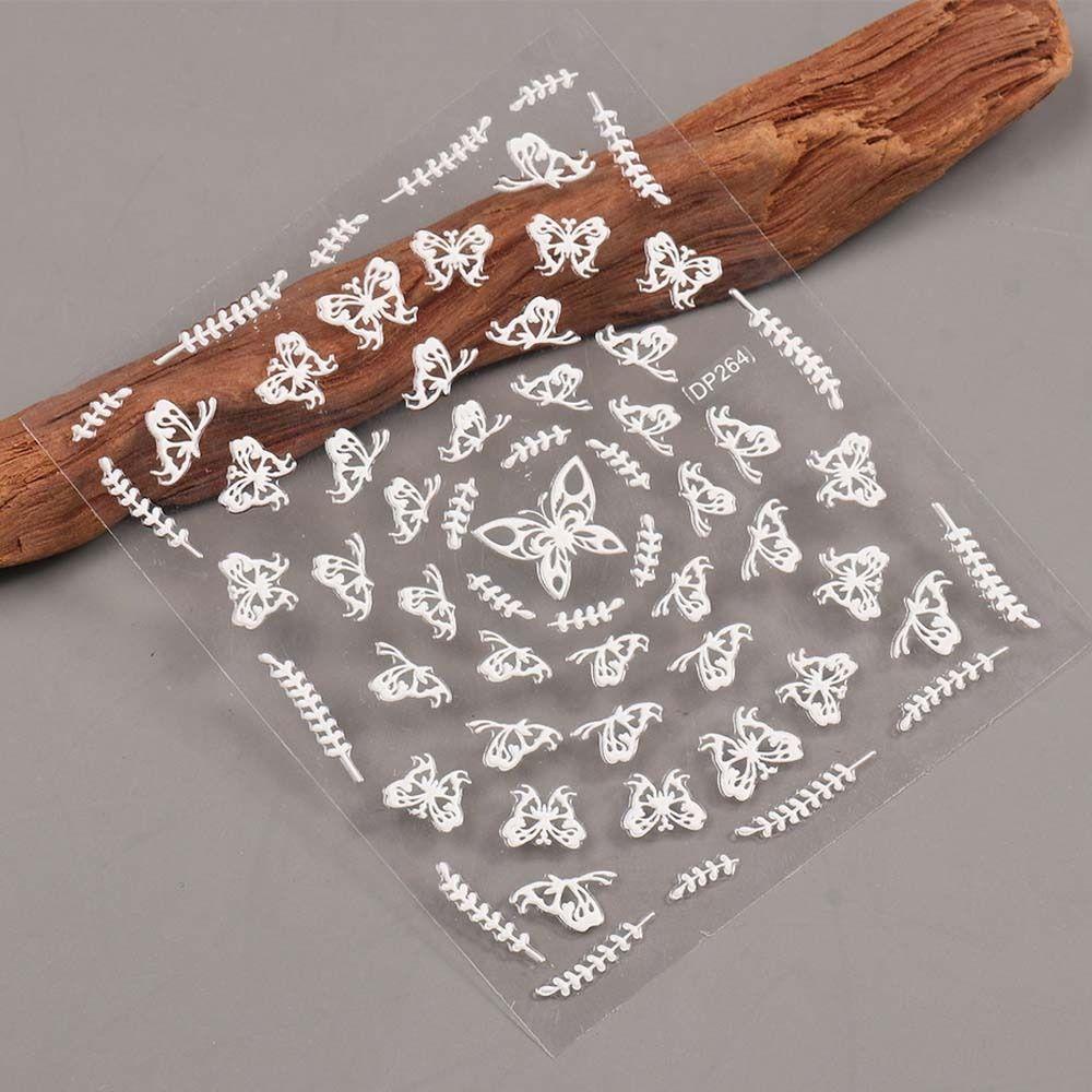 Mxbeauty Bunga Stiker Kuku Wanita Fashion Bintang Manikur Aksesoris Relief Nail Art Dekorasi