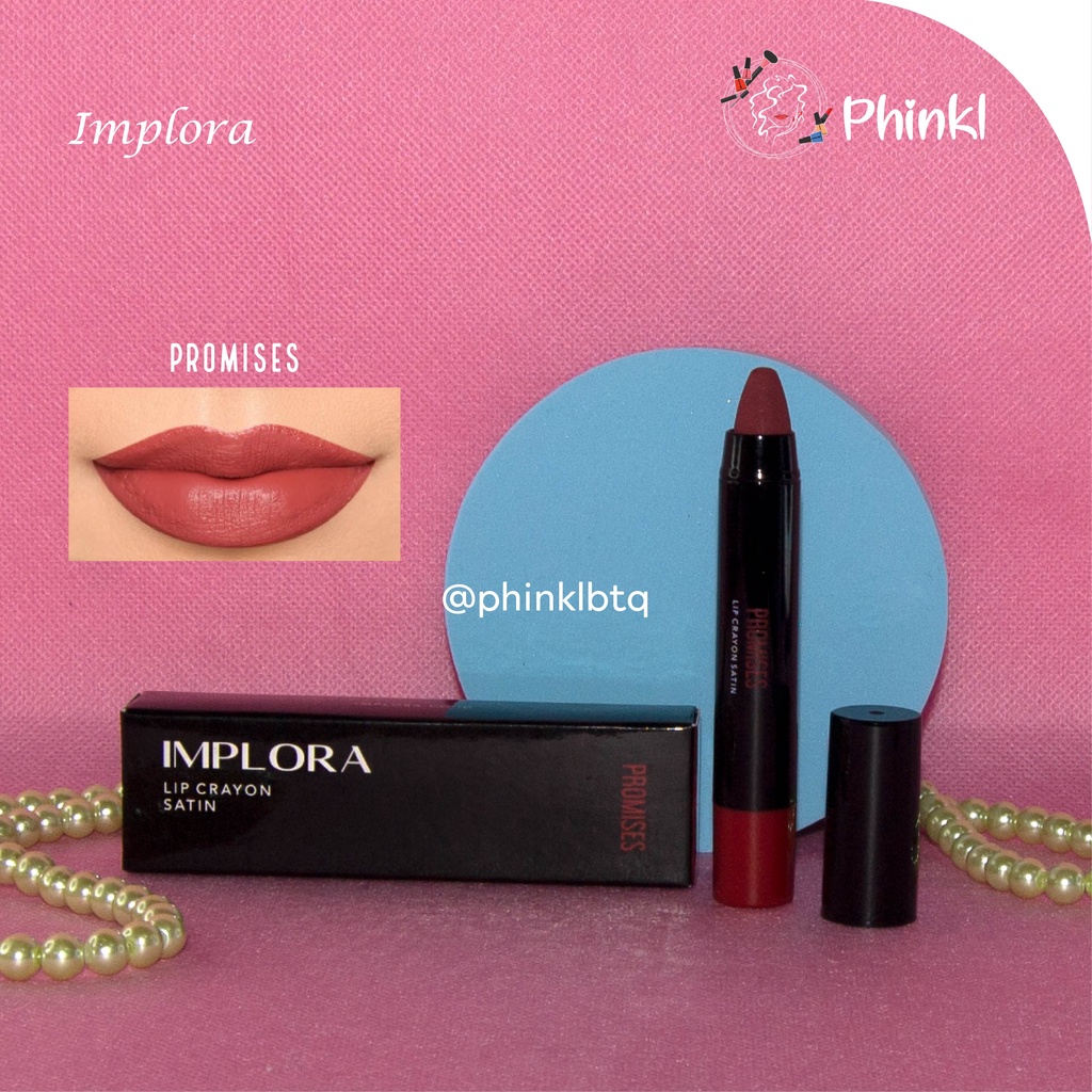 `ღ´ PHINKL `ღ´ IMPLORA LIP CRAYON lipstick mattee bentuk unik bisa untuk ombre lips