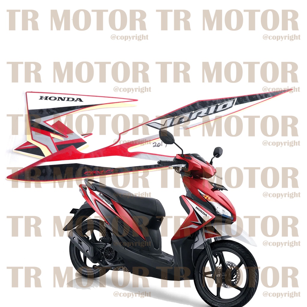 Stiker Motor Vario 110 FI 2017 Sticker Striping Lis Full Set Motor