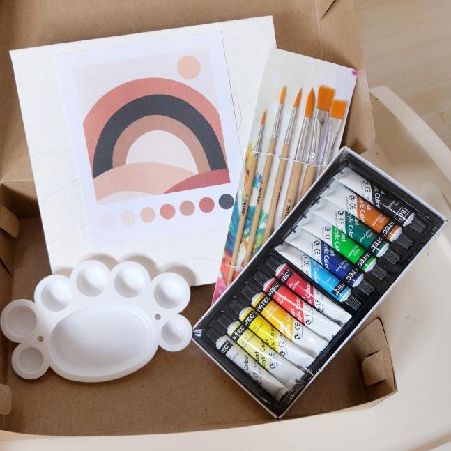 

Paket Melukis Aesthetic Paint By Number 20 x 20 painting kit Komplit - Paket 3