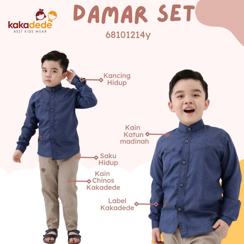 Ready ‼️Setelan Anak Cowok Damar Set by Kakadede