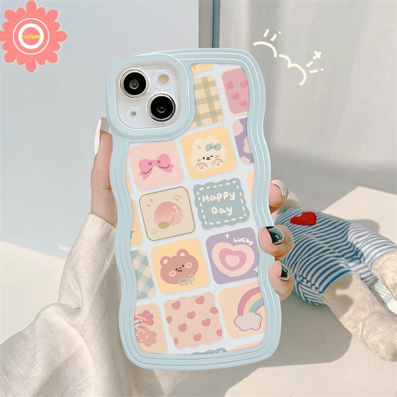 Case Kartun Redmi Note11 11S 9s 9pro 9 10 10s 10pro Max 9 8 Redmi 12C 10C 9A 10 9 9T 9C NFC Mi 11T Pro POCO X3 Pro M3 Ilustrasi Kisi Pelangi Beruang Lucu Lembut TPU Penutup Belakang