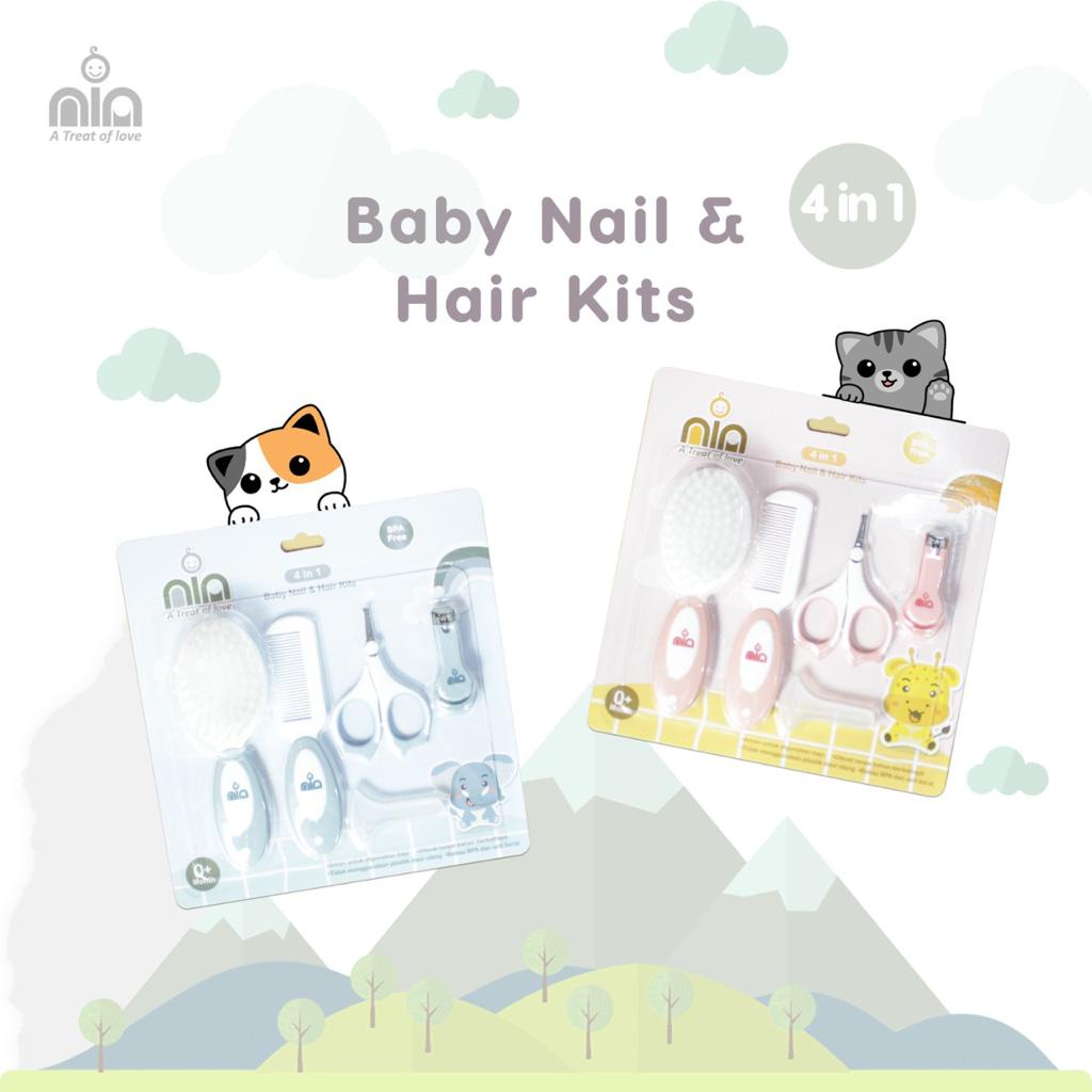 NIA BABY SET NAIL AND HAIR KITS - SET GUNTING KUKU DAN SISIR BAYI 4IN1