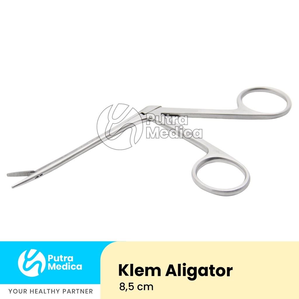 Sakamed Klem Aligator THT 14cm / Intrumen Telinga Hidung Tenggorokan / Alligator Clamp Forceps