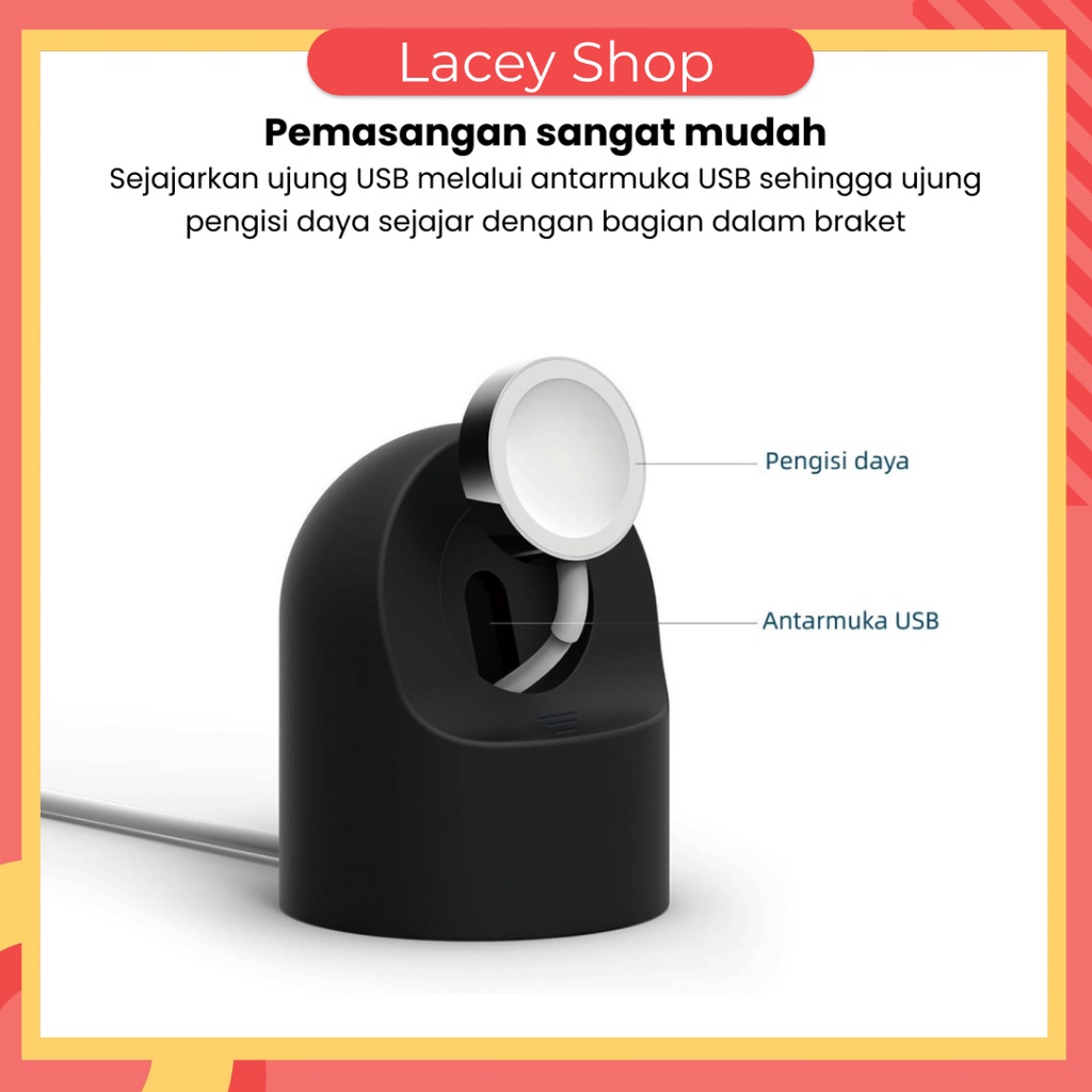 Charger Standing Jam Tangan iWatch 1 2 3 4 5 6 7 SE Bahan Silikon