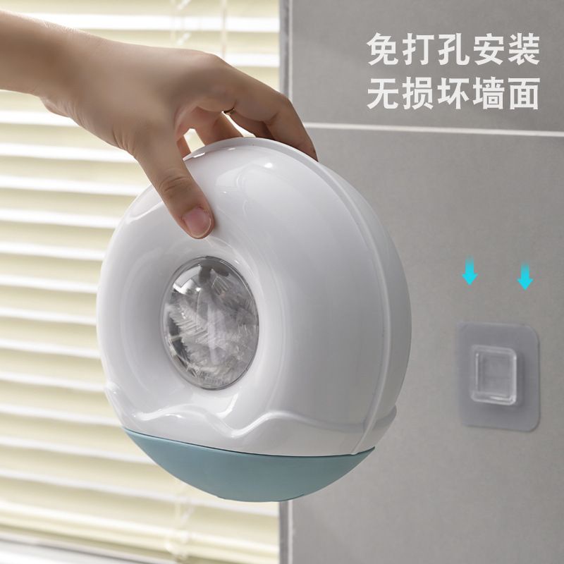 (BOW) Tempat Kantong Plastik Sampah Penyimpanan Tissue Kotak Serbaguna Tempel Dinding Bentuk Bulat