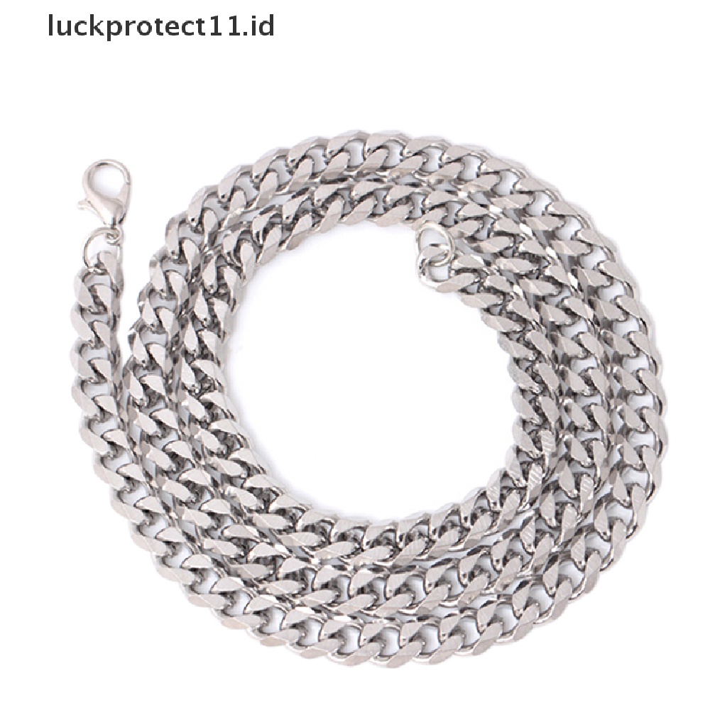 Kalung Rantai Bahan Stainless Steel Ukuran 4-6mm Gaya Hip Hop Untuk Pria