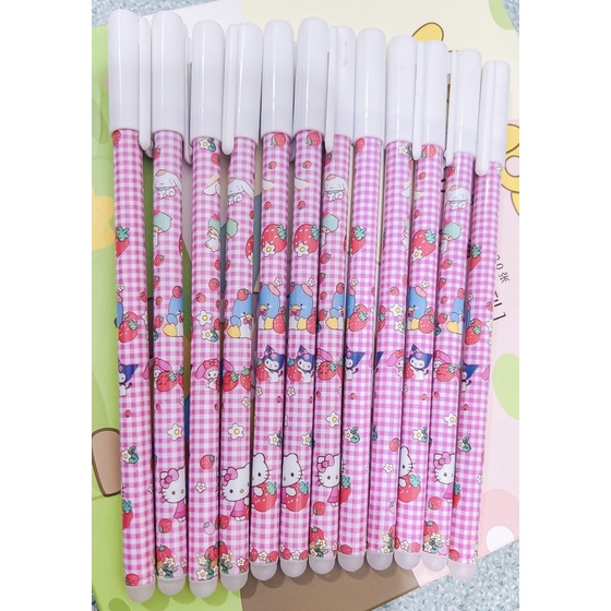 (12pcs) pen bisa hapus/pen gel hapus/erasable pen/pen hapus lucu fancy ODEMEI-HELLO KITTY