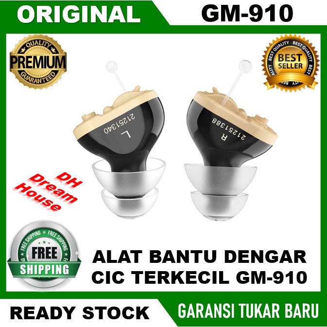 GM910 Alat Bantu Dengar Terkecil Hearing Aid Dalam Telinga CIC ORIGINAL