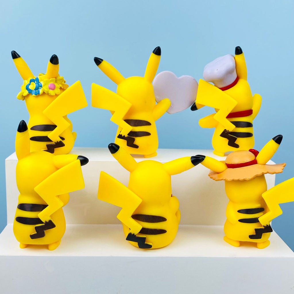 Mainan Action Figure Pokemon Pikachu Charmander Psyduck Squirtle Jigglypuff Bulbasaur Kawaii Untuk Hadiah Anak
