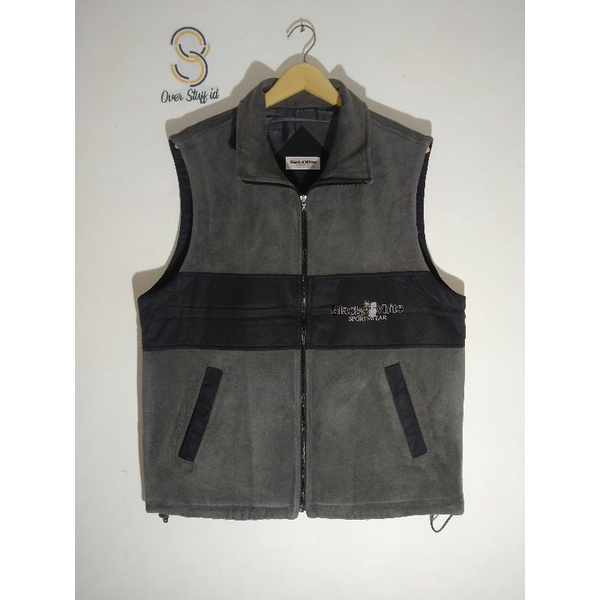 Vest Second Rompi Second - Black & White Sportswear Vest