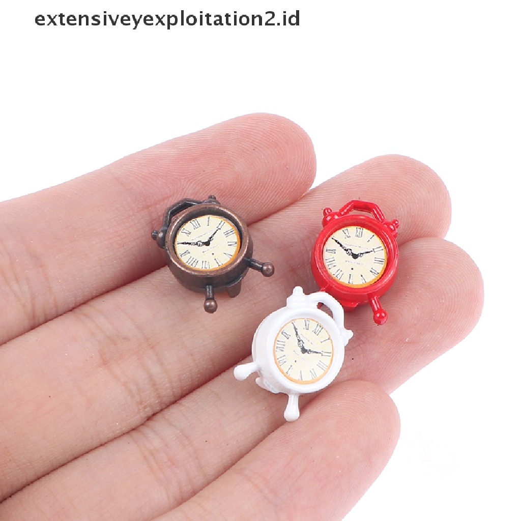 1pc Mainan Miniatur Jam Alarm Skala 1: 12 Untuk Dekorasi Rumah Boneka