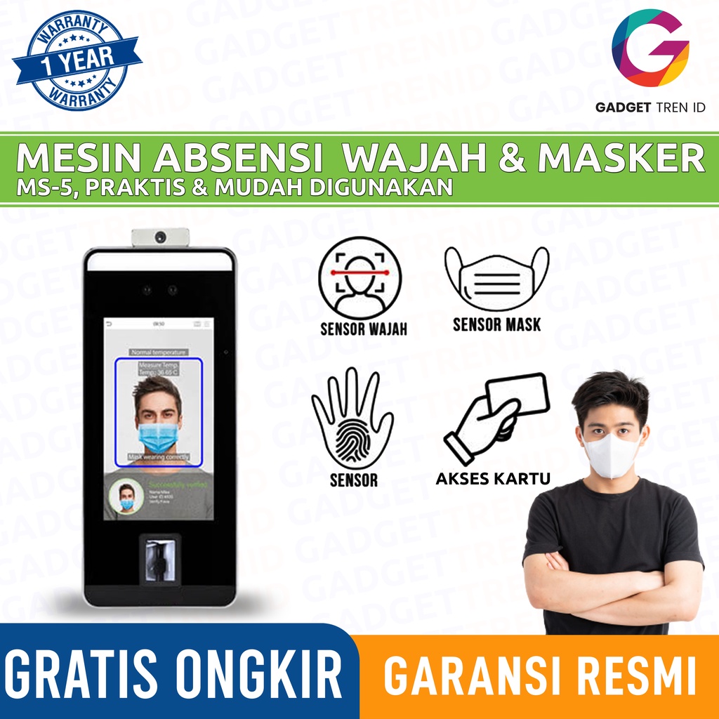 Jual Mesin Absensi Scan Wajah Deteksi Suhu Ms Seperti Solution X