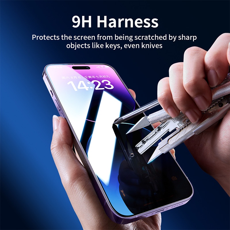 iPhone Tempered Glass Screen Protector Anti Gores iPhone 14 Easy Install Kit One Click Full Cover Tempered Glass iPhone12 Auto Alignment Screen Protector iPhone13