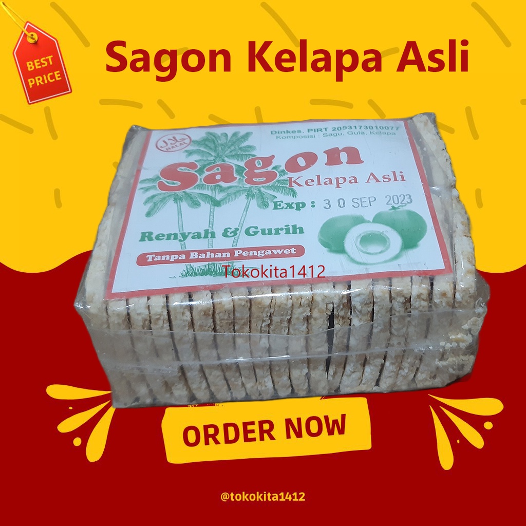 Kue Sagon Kelapa Asli Sagon Kotak Tanpa Pengawet PIRT 2053173010077