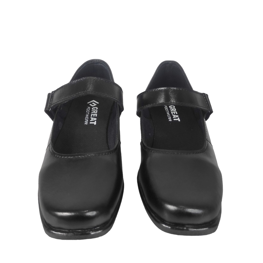 Sepatu Paskibra Wanita Kulit Asli Sepatu Pantofel Wanita Casual Formal Kulit Hitam Kerja Kantor Sekolah Termurah Great Footwear P673