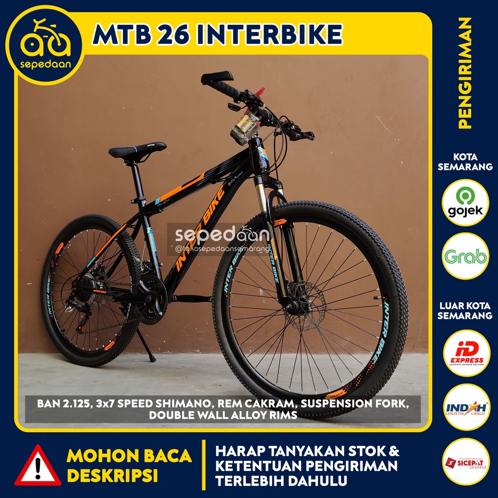 Sepeda Gunung MTB 26" INTERBIKE - 3x7 Speed 4 (GRAB CAR)