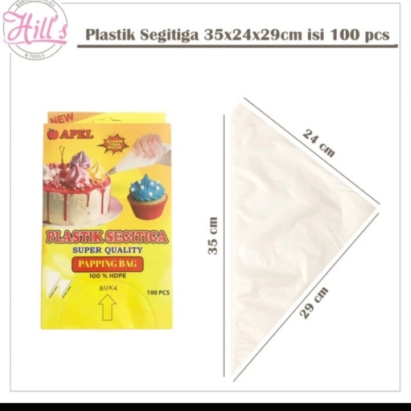 plastik kue segitiga / plastik krim kue segitiga