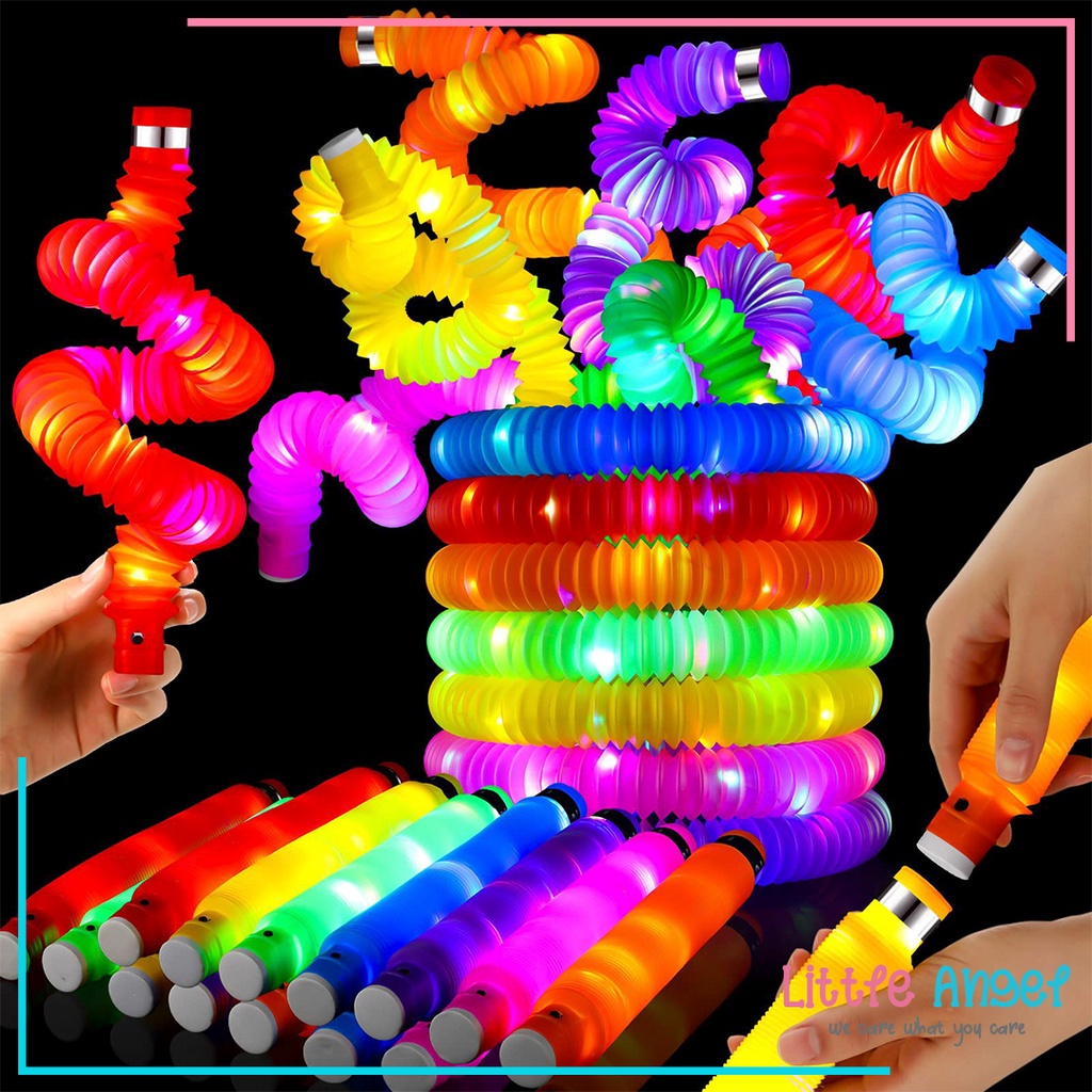 Mainan Edukasi Anak ORIGINAL POP TUBE Puzzle Pipa Stik Selang Kerut POP TUBES PIPES Unicorn Poptubes Sensory Toys Hadiah Mainan