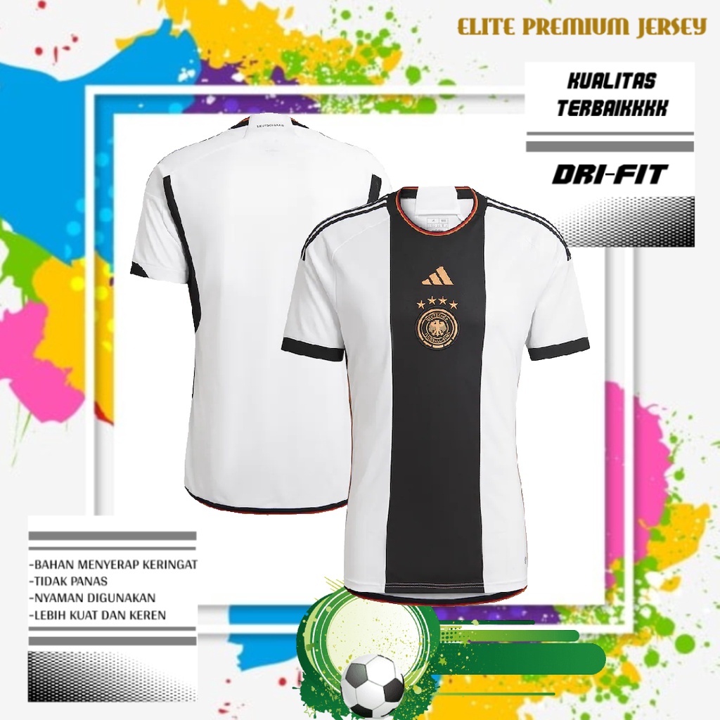 JERSEY SEPAK BOLA JERMAN HOME WORLD CUP 2022/2023 GRADE ORI KUALITAS PRMEIUM | BAJU SEPAK BOLA PIALA