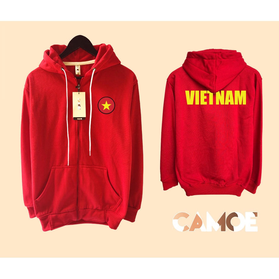Jaket Hoodie Zipper CAMOE Vietnam Flag Bendera Vietnam