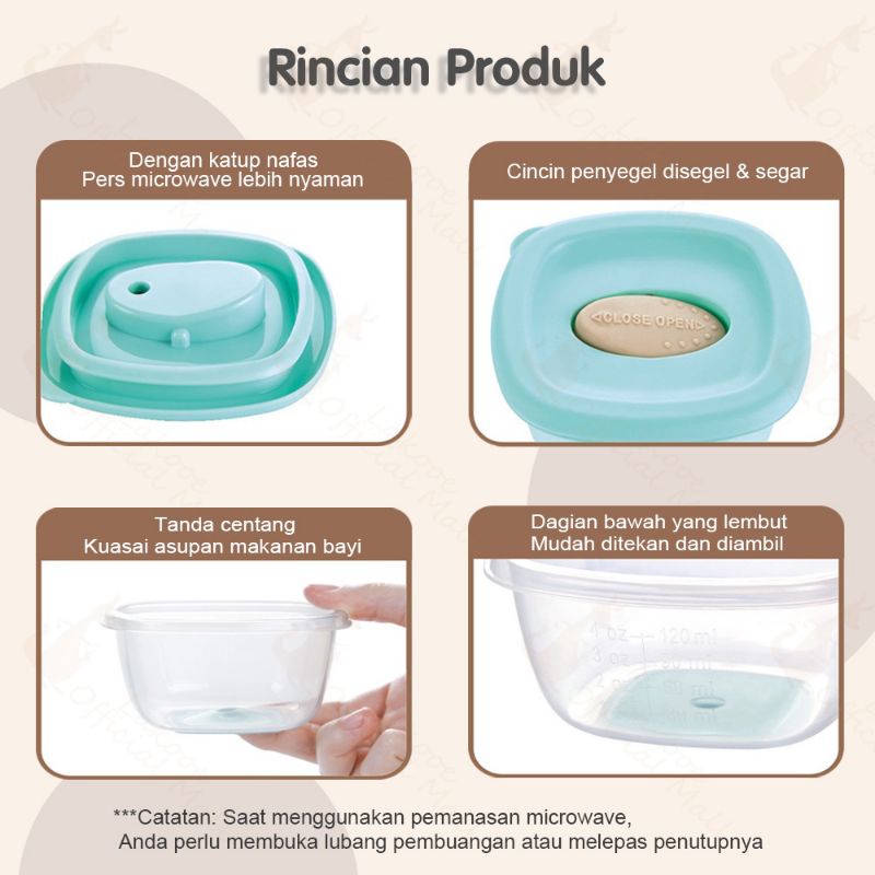 [rumahbayipdg] FOOD CONTAINER MPASI WADAH SIMPAN MAKANAN BAYI BPA FREE TAHAN PANAS DAN DINGIN