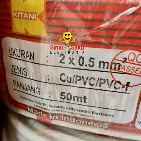 Kabel Listrik Serabut 2X0.5 Mm Nylhy Hyo Kitani 2 X 0.5 0,5 50 Meter Cod