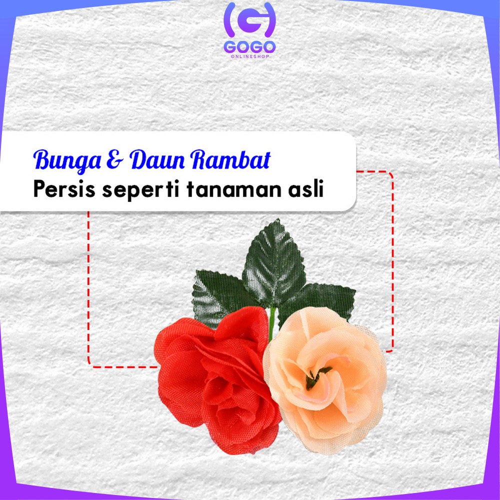 GOGO-C685 C688 Bunga Rambat Plastik Peony Juntai Mawar Dekorasi Dinding / Artificial Flower Rose Daun Gantung Hiasan Multifungsi