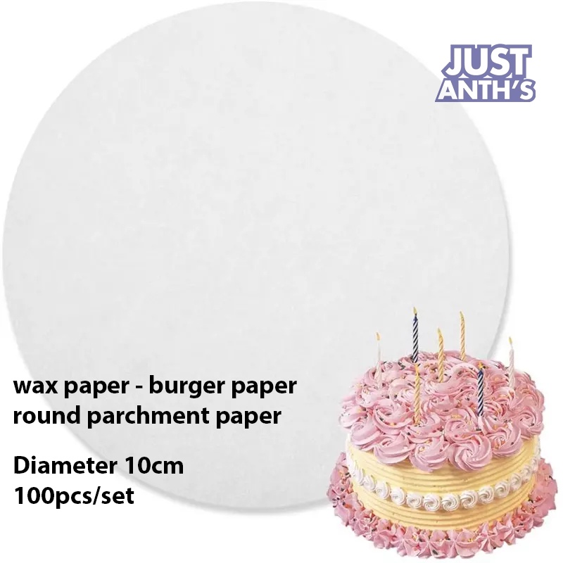 Round Parchment Paper Burger Paper Wax Kertas Wax 10 cm