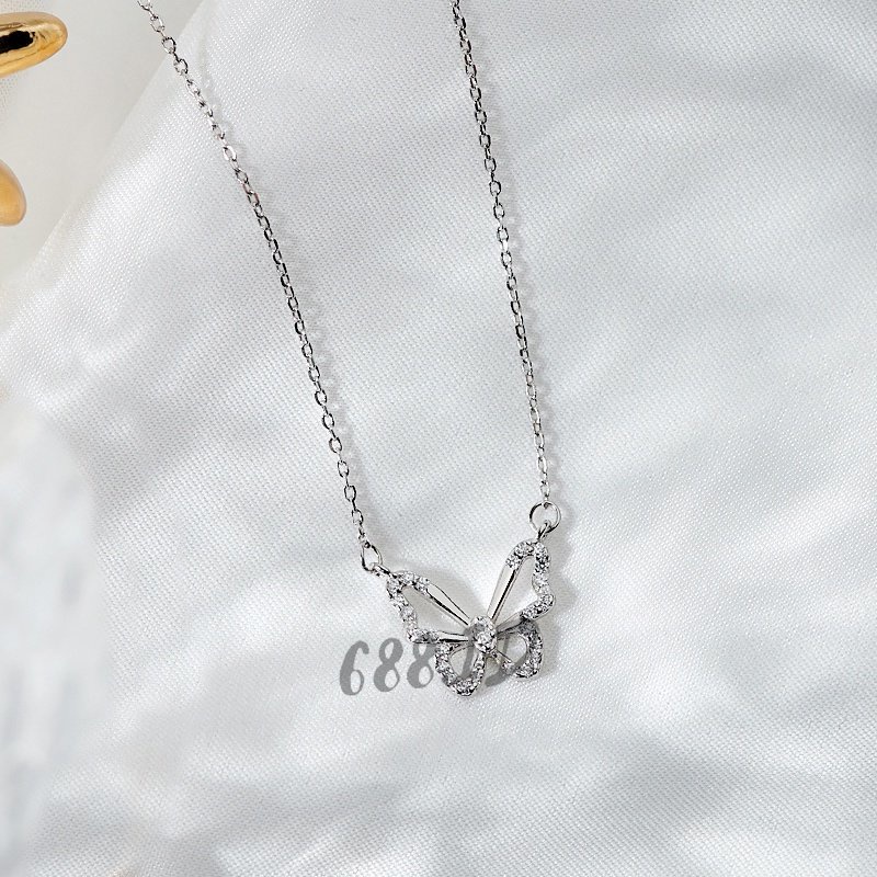 Kalung Wanita Liontin Butterfly Kupu Kupu Rantai Klavikula Titanium Fashion Necklace Gaya Korea Elegan Cantik NL 04