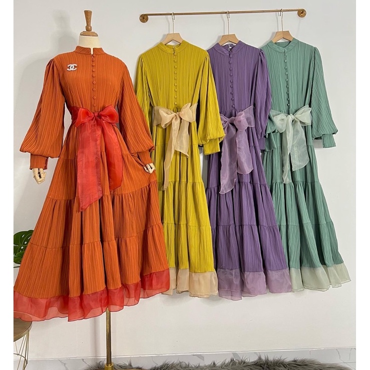 Crinkle organza maxi