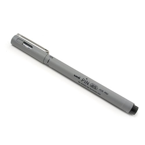 Uni Mitsubishi Pin Drawing Pen Oil - 01A &amp; 03A Black